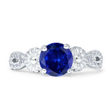 Vintage Style Sunflower Marquise Round Cubic Zirconia Ring 925 Sterling Silver