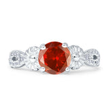 Vintage Style Sunflower Marquise Round Cubic Zirconia Ring 925 Sterling Silver