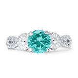 Vintage Style Sunflower Marquise Round Cubic Zirconia Ring 925 Sterling Silver