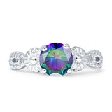 Vintage Style Sunflower Marquise Round Cubic Zirconia Ring 925 Sterling Silver