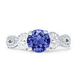Vintage Style Sunflower Marquise Round Cubic Zirconia Ring 925 Sterling Silver