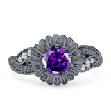 Sunflower Ring Infinity Twisted Round Cubic Zirconia 925 Sterling Silver