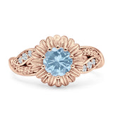 Sunflower Ring Infinity Twisted Round Cubic Zirconia 925 Sterling Silver