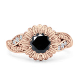 Sunflower Ring Infinity Twisted Round Cubic Zirconia 925 Sterling Silver