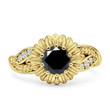 Sunflower Ring Infinity Twisted Round Cubic Zirconia 925 Sterling Silver