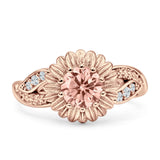 Sunflower Ring Infinity Twisted Round Cubic Zirconia 925 Sterling Silver