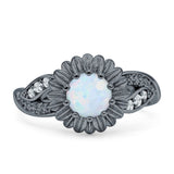 Sunflower Ring Infinity Twisted Round Cubic Zirconia 925 Sterling Silver