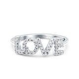 Love Ring Wedding Engagement Eternity Band Simulated Cubic Zirconia 925 Sterling Silver (6mm)