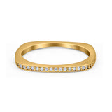 Half Eternity Ring Wedding Engagement Band Round Simulated Cubic Zirconia 925 Sterling Silver (1.7mm)