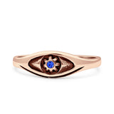 Eye Evil Star Thumb Ring Fashion Oxidized Simulated Blue Sapphire Solid 925 Sterling Silver
