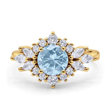 Art Deco Round Engagement Ring Cubic Zirconia 925 Sterling Silver