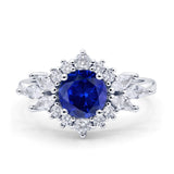 Art Deco Round Engagement Ring Cubic Zirconia 925 Sterling Silver