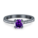 Solitaire Accent Wedding Ring Simulated Cubic Zirconia 925 Sterling Silver