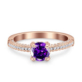 Solitaire Accent Wedding Ring Simulated Cubic Zirconia 925 Sterling Silver
