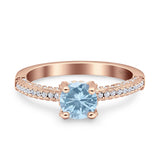 Solitaire Accent Wedding Ring Simulated Cubic Zirconia 925 Sterling Silver