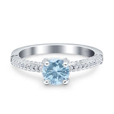 Solitaire Accent Wedding Ring Simulated Cubic Zirconia 925 Sterling Silver