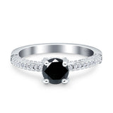 Solitaire Accent Wedding Ring Simulated Cubic Zirconia 925 Sterling Silver