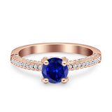 Solitaire Accent Wedding Ring Simulated Cubic Zirconia 925 Sterling Silver