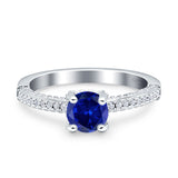 Solitaire Accent Wedding Ring Simulated Cubic Zirconia 925 Sterling Silver