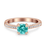 Solitaire Accent Wedding Ring Simulated Cubic Zirconia 925 Sterling Silver