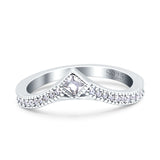 Princess Cut Art Deco Engagement Wedding Half Eternity Ring Simulated CZ 925 Sterling Silver