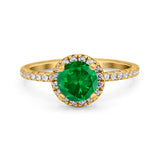 Halo Art Deco Engagement Wedding Bridal Ring Round Simulated Cubic Zirconia 925 Sterling Silver