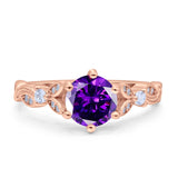 Vintage Style Round Bridal Wedding Engagement Ring Marquise Design Simulated Cubic Zirconia 925 Sterling Silver
