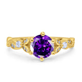 Vintage Style Round Bridal Wedding Engagement Ring Marquise Design Simulated Cubic Zirconia 925 Sterling Silver