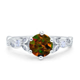 Vintage Style Round Bridal Wedding Engagement Ring Marquise Design Simulated Cubic Zirconia 925 Sterling Silver