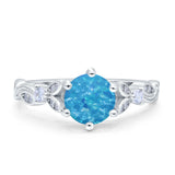 Vintage Style Round Bridal Wedding Engagement Ring Marquise Design Simulated Cubic Zirconia 925 Sterling Silver