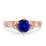 Vintage Style Round Bridal Wedding Engagement Ring Marquise Design Simulated Cubic Zirconia 925 Sterling Silver