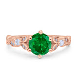 Vintage Style Round Bridal Wedding Engagement Ring Marquise Design Simulated Cubic Zirconia 925 Sterling Silver