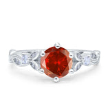 Vintage Style Round Bridal Wedding Engagement Ring Marquise Design Simulated Cubic Zirconia 925 Sterling Silver