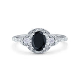 Art Deco Oval Vintage Style Bridal Wedding Engagement Ring Simulated Cubic Zirconia 925 Sterling Silver