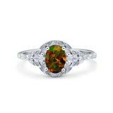 Art Deco Oval Vintage Style Bridal Wedding Engagement Ring Simulated Cubic Zirconia 925 Sterling Silver