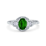 Art Deco Oval Vintage Style Bridal Wedding Engagement Ring Simulated Cubic Zirconia 925 Sterling Silver