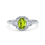Art Deco Oval Vintage Style Bridal Wedding Engagement Ring Simulated Cubic Zirconia 925 Sterling Silver
