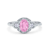 Art Deco Oval Vintage Style Bridal Wedding Engagement Ring Simulated Cubic Zirconia 925 Sterling Silver