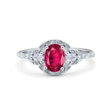 Art Deco Oval Vintage Style Bridal Wedding Engagement Ring Simulated Cubic Zirconia 925 Sterling Silver