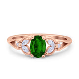 Oval Art Deco Bridal Wedding Engagement Ring Marquise Round Simulated Cubic Zirconia 925 Sterling Silver