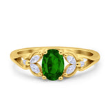 Oval Art Deco Bridal Wedding Engagement Ring Marquise Round Simulated Cubic Zirconia 925 Sterling Silver