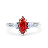 Marquise Art Deco Bridal Wedding Engagement Ring Pear Simulated Cubic Zirconia 925 Sterling Silver