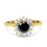 Art Deco Wedding Bridal Ring With Baguette And Round Simulated Cubic Zirconia Stones 925 Sterling Silver