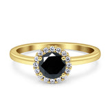 Art Deco Wedding Bridal Ring Halo Round Simulated Cubic Zirconia Stones 925 Sterling Silver