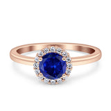 Art Deco Wedding Bridal Ring Halo Round Simulated Cubic Zirconia Stones 925 Sterling Silver