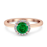 Art Deco Wedding Bridal Ring Halo Round Simulated Cubic Zirconia Stones 925 Sterling Silver