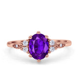 Oval Art Deco Engagement Ring Cubic Zirconia 925 Sterling Silver