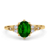 Oval Art Deco Engagement Ring Cubic Zirconia 925 Sterling Silver