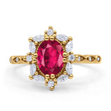 Oval Halo Ballerina Style Engagement Ring Cubic Zirconia 925 Sterling Silver
