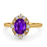 Halo Ballerina Style Oval Engagement Ring Cubic Zirconia 925 Sterling Silver